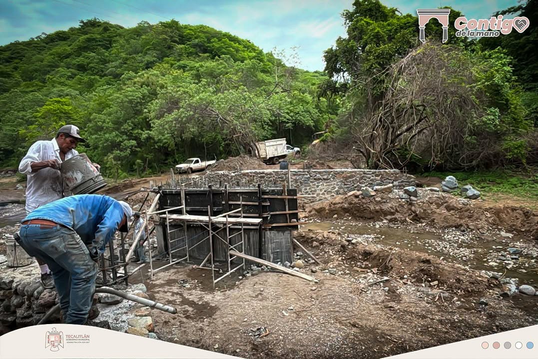 Avance en la construcción del puente vehicular Paso Las Canoas, en #Ahuijullo